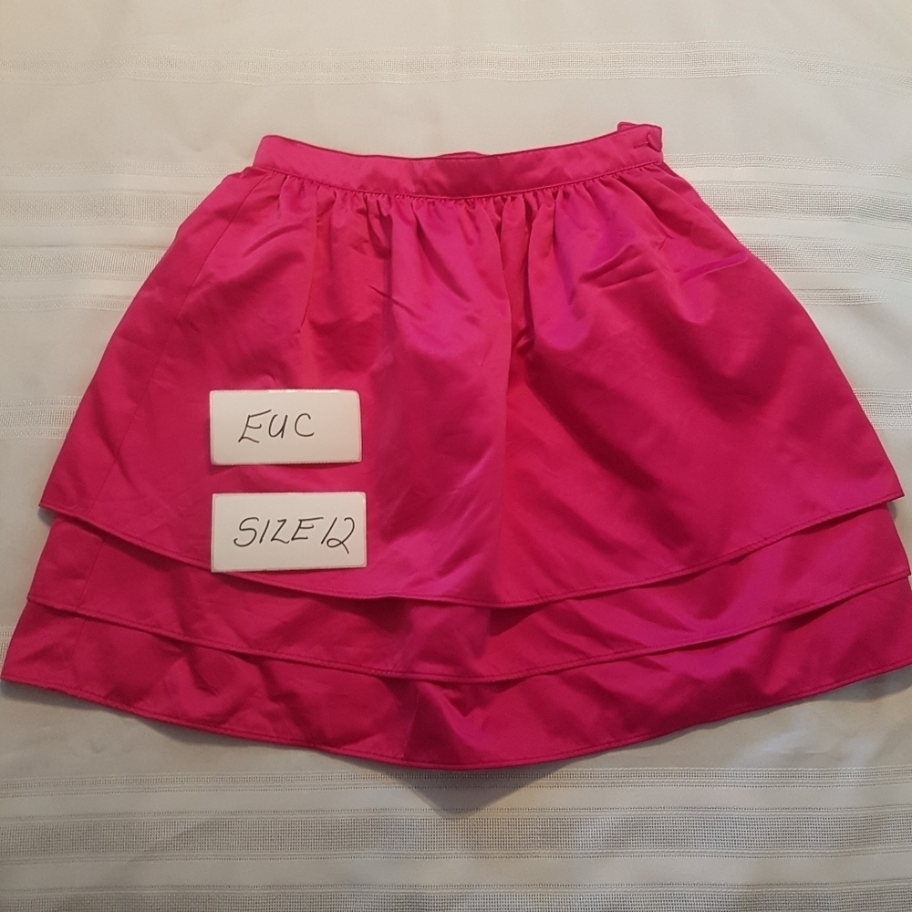 Hartstrings girls size 12 pink satiny lined skirt 3 layers